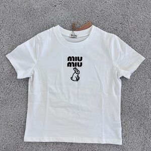 Miu Miu  Style White Graphic T-Shirt